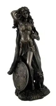 Veronese Design Freya, Norse Goddess of Love, Beauty and Power, with Helmet a...