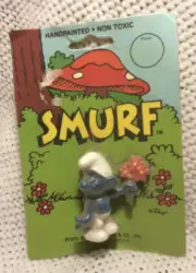 New Vintage MOC Peyo Smurfs PVC Lover Smurf figure. Item 20044