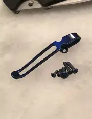 Translucent Blue Titanium Deep Pocket Clip & Screw Set for Kershaw Skyline 1760