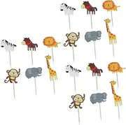 ibasenice 144 Pcs Animal Decoration Cupcake Decorating Lion Cupcake Picks Elephant Cake Picks Cupcake Toppers Cake Decorations Decorative Cake Toppers Wooden Props Dessert Table
