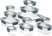 Amazon Basics Tritan 22 Piece (11 Containers and 11 Lids) Locking Food Storage Container Set - Clear