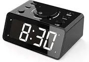 KWANWA Dual Alarm Clock With Recordable 15S Voice, Adjustable 3-Level LED Brightness, 12/24Hr, Cordless, Snooze, Battery Operated, Loud for Adults, Bedroom, Nightstand
