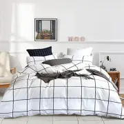 White Grid Comforter Set Big Grid Queen Cotton Queen(90''*90'') 2 White Grid
