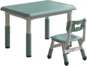 Children's Table and Chair Set, Height Adjustable Set, Easy-to-Assemble Desk