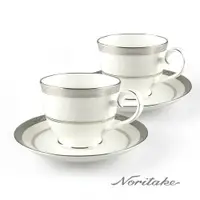 在飛比找PChome24h購物優惠-【Noritake】華麗年代咖啡對杯-銀