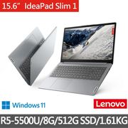 【Lenovo】15.6吋R5輕薄筆電(IdeaPad Slim 1/82R400F8TW/R5-5500U/8G/512G/W11)
