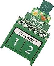 STOBAZA Countdown Calendar for Patrick's Day Desktop Decoration for Festive Atmosphere Rotatable Date Month Display for Home Office