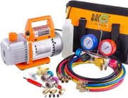 AC Vacuum Pump and Gauge Set, 4 Way AC Manifold Gauge Set and HVAC Vacuum Pump K
