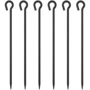 Rebar Stakes 24" 6-Pack 1/2" Diameter Metal Garden Stakes Black
