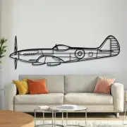Wall Art Home Decor 3D Acrylic Metal Aircraft USA Silhouette Spitfire MK XIV