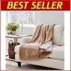 Wi-Fi Controlled Heated Throw Blanket - Plush Khaki Sherpa for All Seasons