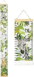 Juvale Safari Height Chart for Kids and Baby - Canvas Removable Growth Chart with Wooden Frame - Measurement Ruler for Wall - Jungle Theme Nursery Decor - 79" x 7.9"