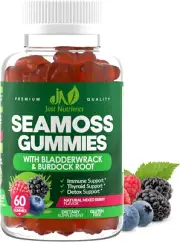 Sea Moss Gummies with Bladderwrack and Burdock Root - Natural Irish Sea Moss for
