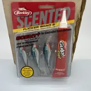 Berkley Flicker Shad 5 Crankbait Scented Gulp Gel 3 Lures Walleye - BLUE TIGER