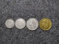 在飛比找Yahoo!奇摩拍賣優惠-外國硬幣 法國1945年1法郎2法郎鋁幣 1946年5法郎鋁