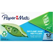 Papermate Liquid Paper Correction Tape Dryline Grip Box 12