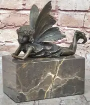 Original Milo Angel Cherub Real Bronze Statue Art Deco Hot Cast Figurine Statue