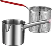 HYTROVE 1set Stainless Steel Frying Pot Deep Frying Basket Multi-functional Kitchen Fryer for Home and Commercial Use Capacity Ergonomic Design for Delicious Fried Foods