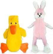 FGA MARKETPLACE Duck-Rabbit Flat NO Stuffing NO Squeak Plush Dog Toy, 21 inch