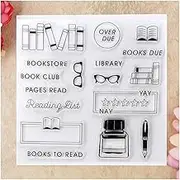 Kwan Crafts Books to Read Bookstore Book Club Reading List Clear Stamps for Card Making Decoration and DIY Scrapbooking