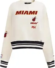Pro Standard Womens NBA Miami Heat Retro Classics Crewneck Sweatshirt Eggshell/Black XL