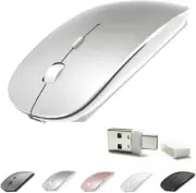 Rechargeable Bluetooth 4 Modes Mouse with Dual Port USB2.4G/Type-C Receiver