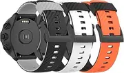 Bands intended for Suunto 7, Suunto 9 Watch Strap Wristbands Soft Flexible and Waterproof Classic Quick Release Strap Arm Replacement Bands intended for Suunto 7/9/D5 Smartwatch (Black&White&Orange)