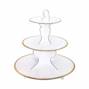 3 Tier Cupcake Stand White Cardboard Birthday Party Cake Dessert Display Decor