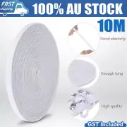10M 8MM White Braided Elastic Band Cord Stretch String Knit Sewing Elastic Strap