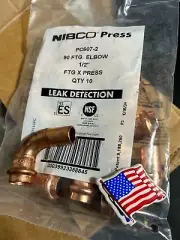 QTY 10 - 1/2" PROPRESS NIBCO COPPER PRO PRESS STREET ELBOWS VIEGA ***USA***