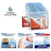 Card Protector 4x3 Inch, Clear, Bulk 250 Pack Quick Load Horizontal No Zipper...