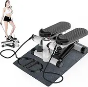 Mini Stepper Exercise Machine, Stair Stepping Fitness Exercise with LCD Display and Arm Training Bands, Home Workout Equipment for Legs Arms and Full Body Training