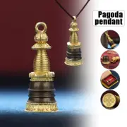 Statue Pagoda Brass Stupa Tower Buddhism Sculpture Pendant Charms Model Decor