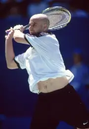 Andre Agassi USA at the Australian Open Tennis Championships at Me- Old Photo