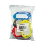 Kevron Motel Key Tags Bulk Pack Assorted Durable Transparent Plastic Pack of 12