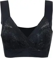 [Generic] Training Bra for Women Front Close Bra Soft X Shaped Back Support Posture Bra Front Hook Lace Underwear Women Push up Bra
