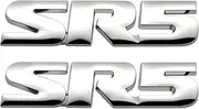 2pcs Metal SR5 Universal Car Trunk Side Rear Tailgate Decal Sticker Badge Emblem (Silver)
