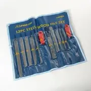 12 Piece Metal Steel Mill Flat Round Bastard File Wood Rasp Rasping Filing Tool