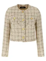 [Versace] Versace-Tweed Cardigan Blazer, Suits Multicolor-Donna 38IT Multicolor