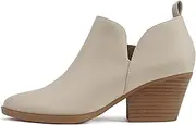 [Soda] “SECTORY” ~ Women Pointed Toe V-Cut Low Heel Ankle Bootie Shootie with Side Zipper
