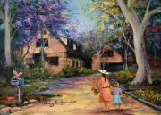 Jacaranda Cottage Rose Cottage Microfiber Towel Jenny Sanders Art 70*50 cm