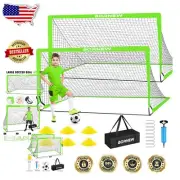 Complete Kids Soccer Goal Equipment - 6' x 4' Nets, Ball & Carry Bag Included