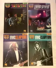 4 GUITAR PLAY-ALONG Song Books w/CD ERIC CLAPTON JIMI HENDRIX LYNYRD SKYNYRD