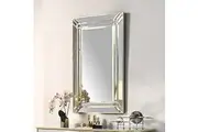 Wall Mirror MDF Construction Rectangular Shape Silver Colour