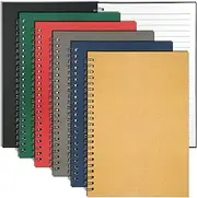 6-Pack Spiral Notebook A5, 70gsm 120 Pages 8mm Lined 21x14.5cm Assorted Colors Soft Cover Kraft Spiral Journals A5 Notebook Side Opening Notepad for Home Office Project Writing School Gifts