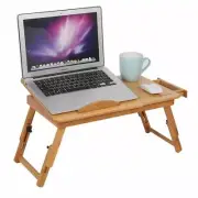 Adjustable Laptop Table Bamboo Breakfast Book Reading Bed Sofa Stand Convenient