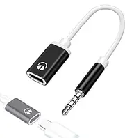 USB C to Aux Audio Dongle Cable - 3.5mm Jack Converter - Type-C Earphone Adapter for Answering Calls