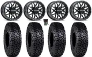 Raceline Krank 15" Wheels Black 30" Intersect Tires Can-Am Defender