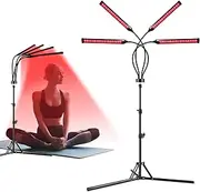 Relhafethy 180 LEDs Red Light Lamp with Stand, 660 nm & 850 nm & 940 nm 35 Watt Infrared Lamp, 10/20/30 Minute Settings, 5 Brightness Levels, Height Adjustable, for Home and Office