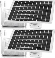 2 Pack 5V 7W Solar Panel Charger for Bird Feeder, Wyze Cam Outdoor v1 Cam Outdoor v2、Wyze Battery Cams Pro,Arlo,Simplisafe,Eufy Security Camera Micro USB & USB Type C Cable 5V 7W & More